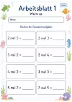 Vorschau - Arbeitsblätter - Einmaleins Üben | Mathematik Klasse 2 | 7 Arbeitsblätter als PDF - Seite 1