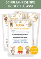 Vorschau - Fördermaterial/Inklusion - Urkunden Schuljahresende 1. Klasse | 1. Klasse geschafft | Schuljahresende Grundschule | Zeugnisübergabe, Motivation & Belohnung - Deckblatt