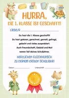 Vorschau - Fördermaterial/Inklusion - Zeugnis 1. Klasse | Urkunde 1. Klasse geschafft | Schuljahresende 1. Klasse Grundschule | Ritual, Schuljahresabschluss, Zeugnisübergabe, Motivation und Wertschätzung - Seite 1