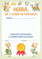 Vorschau - Fördermaterial/Inklusion - Zeugnis 1. Klasse | Urkunde 1. Klasse geschafft | Schuljahresende 1. Klasse Grundschule | Ritual, Schuljahresabschluss, Zeugnisübergabe, Motivation und Wertschätzung - Seite 2
