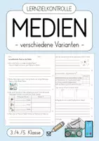 Vorschau - Test - Medien - Lernzielkontrolle / Test (3./4./5. Klasse) - Deckblatt