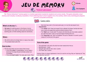 Aperçu - Apprentissages en autonomie - Mémory : Les fournitures scolaires (Mission Cartable) - Page 3