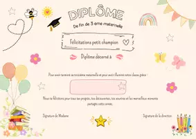 Aperçu - Autre type de ressources - Diplôme fin de 3 ème maternelle - Page 1