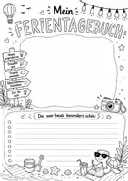 Vorschau - Stundenentwürfe - Ferientagebuch in Farbe & Schwarz-weiß - Seite 1