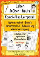 Vorschau - Unterrichtsreihen - Leben früher und heute – Komplettes Lernpaket für den Sachunterricht (Klasse 3/4) mit Lösungen - Deckblatt