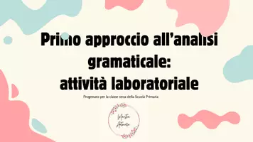 anteprima - Materiale di supporto/inclusione - Laboratorio analisi grammaticale - Pagina di copertina