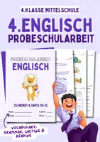 Vorschau - Arbeitsblätter - 4.Englisch-Probeschularbeit - 4.Klasse Mittelschule - Deckblatt