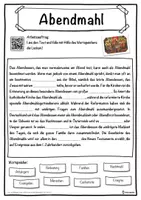Vorschau - Unterrichtsreihen - Abendmahl Lückentext mit Wortspeicher Hörverstehen und Suchsel - Seite 1