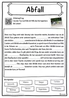 Vorschau - Unterrichtsreihen - Abfall Lückentext mit Wortspeicher Hörverstehen und Suchsel - Seite 1