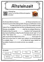 Vorschau - Stundenentwürfe - Altsteinzeit Lückentext mit Wortspeicher Hörverstehen und Suchsel - Seite 1
