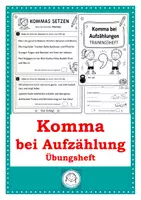 Vorschau - Stundenentwürfe - Komma- Trainingsheft 1. Komma bei Aufzählungen - Deckblatt