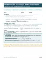 Vorschau - Arbeitsblätter - Arbeitsblatt Vierfeldertafel & bedingte Wahrscheinlichkeit Kl. 9 / 10 - Seite 1