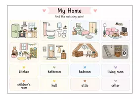 Vorschau - Arbeitsblätter - My Home Flashcards + Arbeitsblätter (Wohnräume) - Deckblatt