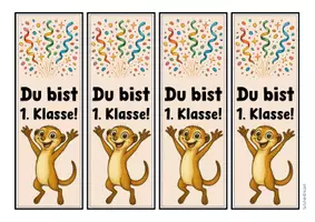 Vorschau - Mal- und Bastelvorlagen - Erdmännchenklasse - Lesezeichen (Klassentier) - Seite 1