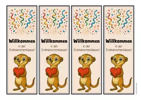 Vorschau - Mal- und Bastelvorlagen - Erdmännchenklasse - Lesezeichen (Klassentier) - Seite 2