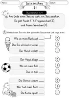 Vorschau - Arbeitsblätter - Satzzeichen | Punkt, Fragezeichen & Ausrufezeichen | Arbeitsblätter Deutsch 1–2 - Seite 1