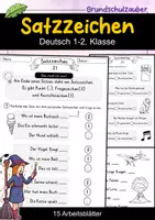 Vorschau - Arbeitsblätter - Satzzeichen | Punkt, Fragezeichen & Ausrufezeichen | Arbeitsblätter Deutsch 1–2 - Deckblatt