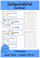 Vorschau - Arbeitsblätter - Schleichdiktat Sommer - differenziertes Material - Deckblatt