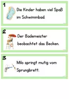 Vorschau - Arbeitsblätter - Schleichdiktat "Im Schwimmbad" - differenziertes Material - Seite 1