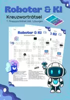 Vorschau - Arbeitsblätter - Roboter & KI-Kreuzworträtsel - Deckblatt