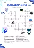 Vorschau - Arbeitsblätter - Roboter & KI-Kreuzworträtsel - Seite 1