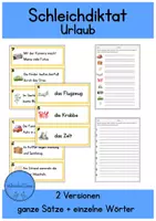 Vorschau - Arbeitsblätter - Schleichdiktat "Urlaub" - differenziertes Material - Deckblatt