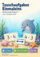 Vorschau - Arbeitsblätter - Tauschaufgaben Einmaleins | Mathematik Klasse 2 | 7 Arbeitsblätter als PDF - Deckblatt