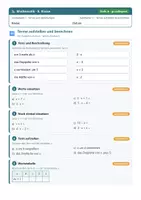 Vorschau - Arbeitsblätter - Mathematik 8 Mittelschule - Terme und Gleichungen - Seite 1