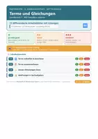 Vorschau - Arbeitsblätter - Mathematik 8 Mittelschule - Terme und Gleichungen - Deckblatt