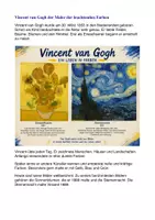 Vorschau - Stundenentwürfe - Van Gogh Sonnenblumen Kunstunterricht Klasse 3- Klasse 5 - Seite 1