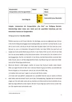 Vorschau - Klassenarbeiten - Klassenarbeit: Interpretation „Das Brot" Wolfgang Borchert - Deckblatt