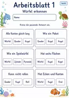 Vorschau - Arbeitsblätter - Würfel und Quader | Mathematik Klasse 2 | 7 Arbeitsblätter als PDF - Seite 1