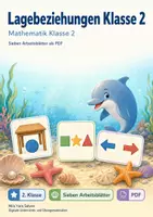 Vorschau - Arbeitsblätter - Lagebeziehungen Klasse 2 | Mathematik Klasse 2 | 7 Arbeitsblätter als PDF - Deckblatt