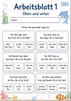 Vorschau - Arbeitsblätter - Lagebeziehungen Klasse 2 | Mathematik Klasse 2 | 7 Arbeitsblätter als PDF - Seite 1