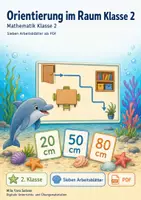 Vorschau - Arbeitsblätter - Orientierung im Raum Klasse 2 | Mathematik Klasse 2 | 7 Arbeitsblätter als PDF - Deckblatt