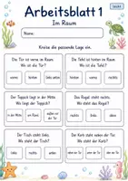Vorschau - Arbeitsblätter - Orientierung im Raum Klasse 2 | Mathematik Klasse 2 | 7 Arbeitsblätter als PDF - Seite 1
