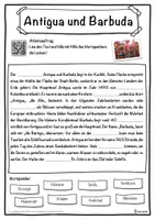 Vorschau - Unterrichtsreihen - Antigua und Barbuda Lückentext mit Wortspeicher Hörverstehen und Suchsel - Seite 1