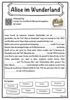 Vorschau - Unterrichtsreihen - Alice im Wunderland Lückentext mit Wortspeicher Hörverstehen und Suchsel - Seite 1