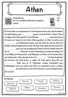 Vorschau - Unterrichtsreihen - Athen Lückentext mit Wortspeicher Hörverstehen und Suchsel - Seite 1