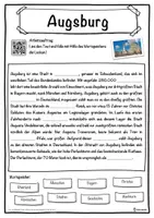 Vorschau - Unterrichtsreihen - Augsburg Lückentext mit Wortspeicher Hörverstehen und Suchsel - Seite 1