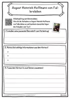 Vorschau - Unterrichtsreihen - August Heinrich Hoffmann von Fallersleben Lückentext mit Wortspeicher Hörverstehen und Suchsel - Seite 3