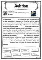 Vorschau - Unterrichtsreihen - Auktion Lückentext mit Wortspeicher Hörverstehen und Suchsel - Seite 1