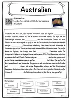 Vorschau - Unterrichtsreihen - Australien Lückentext mit Wortspeicher Hörverstehen und Suchsel - Seite 1