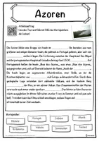 Vorschau - Unterrichtsreihen - Azoren Lückentext mit Wortspeicher Hörverstehen und Suchsel - Seite 1