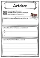 Vorschau - Unterrichtsreihen - Azteken Lückentext mit Wortspeicher Hörverstehen und Suchsel - Seite 3