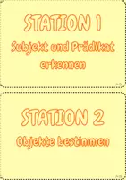 Vorschau - Stationenlernen - Satzglieder | Stationenlernen | 8 Stationen mit Lösungen und Merkblatt | Deutsch | Klasse 6 und 7 - Seite 1