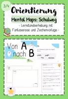Vorschau - Präsentationen/Tafelbilder - Orientierung: Schulweg zeichnen (Mental Maps) Lernstandserhebung - Deckblatt