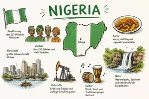 Vorschau - Arbeitsblätter - Arbeitsblätter zum Thema "Nigeria" + Lösung & MP3 + Infografik - Seite 1