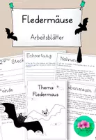 Vorschau - Arbeitsblätter - abwechslungsreiche Fledermaus Arbeitsblätter - Deckblatt
