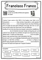 Vorschau - Unterrichtsreihen - Francisco Franco Lückentext mit Wortspeicher Hörverstehen und Suchsel - Seite 1